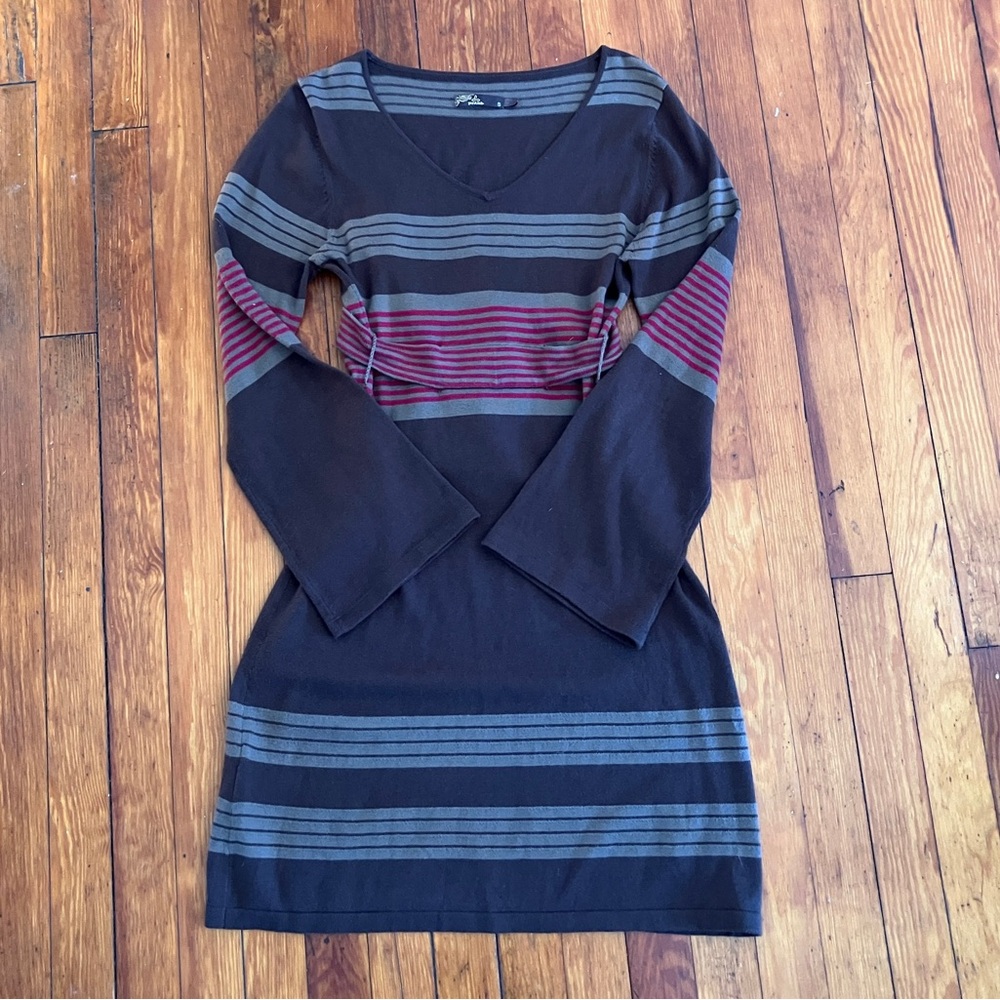 PrAna Sydney Sweater Dress Black Grey & Pink Size Small - Picture 2 of 9